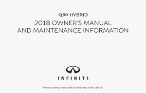 2018 Infiniti Q50 Hybrid Quick Reference Guide